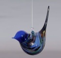 Glasvogel Blau ca. 6 cm Ø / ca. 13 cm hoch